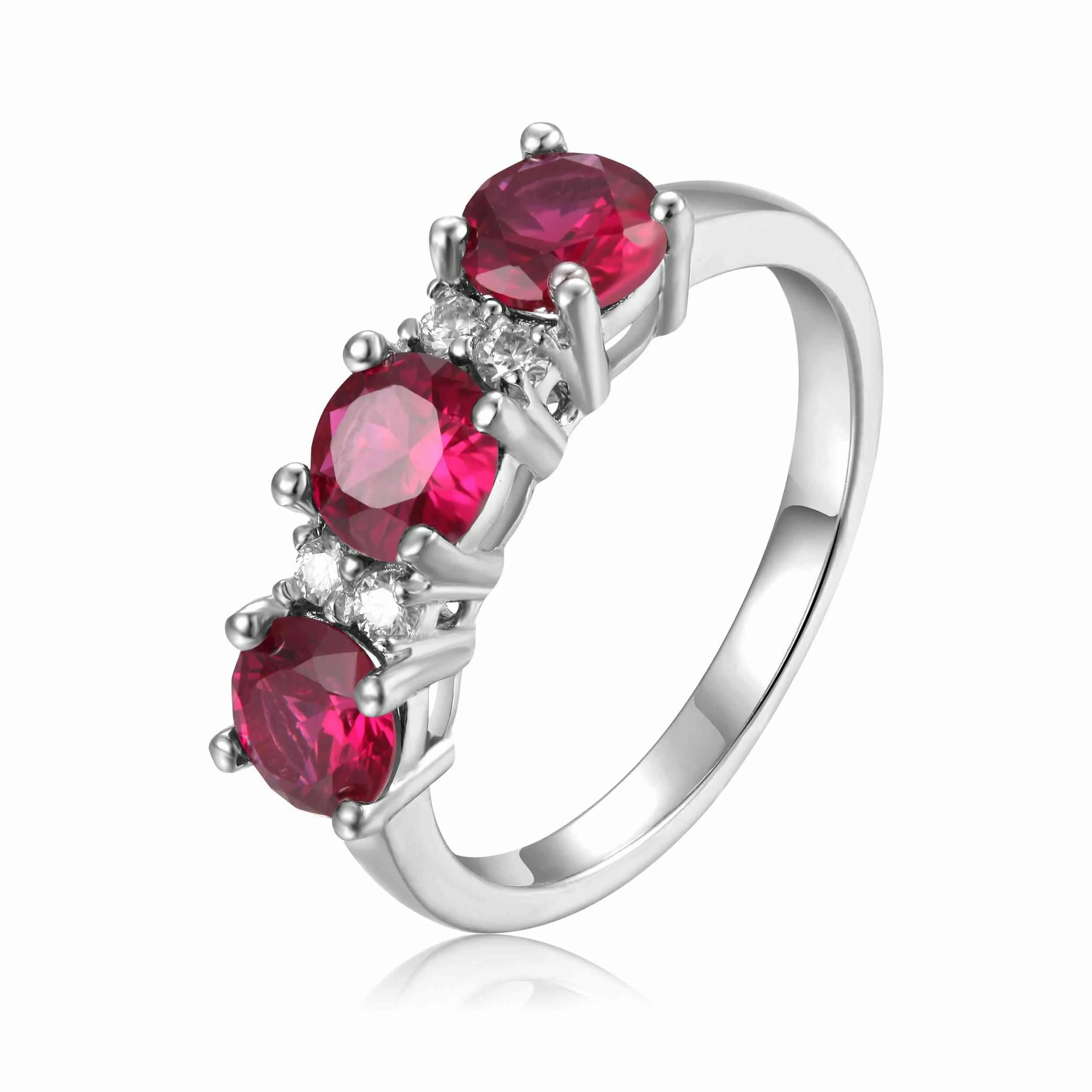 Ruby Three Stone Ring