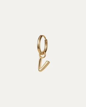 Single Monogram Huggie Earring - V