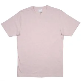 Sunspel - Short Sleeve Riviera Crew Neck T-shirt - Pale Pink Melange