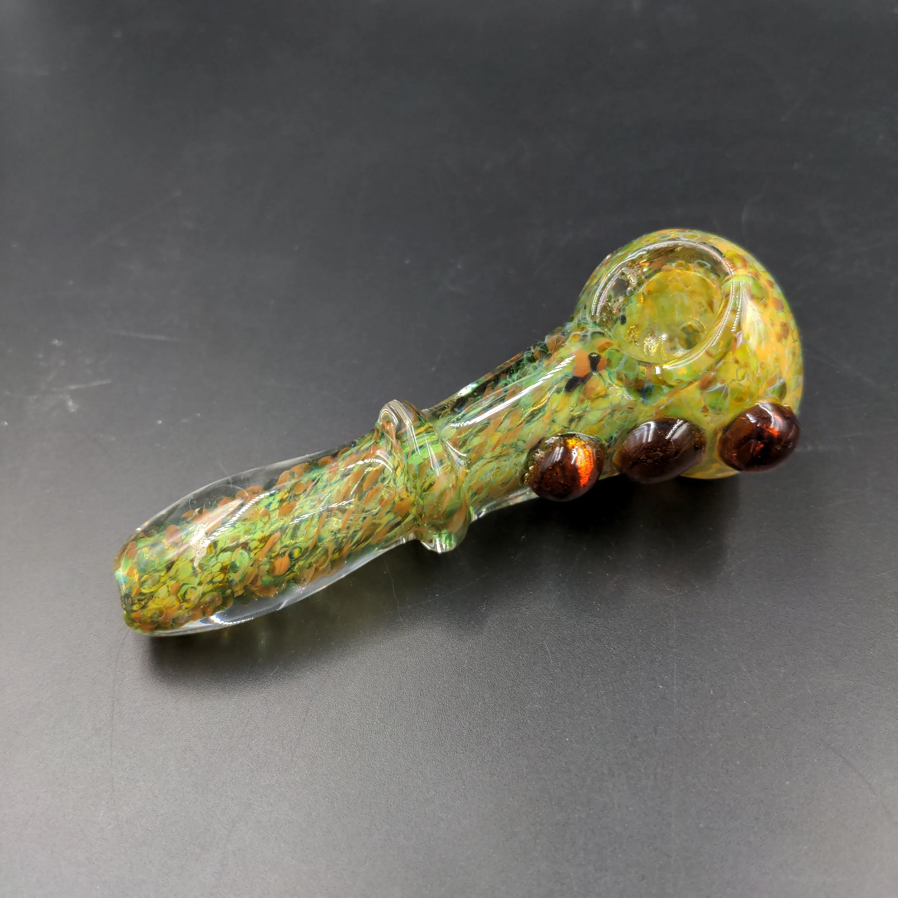 Swamp Bottom Fritted Hand Pipe w/ Marbles | 4.5