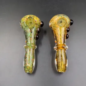 Swamp Bottom Fritted Hand Pipe w/ Marbles | 4.5