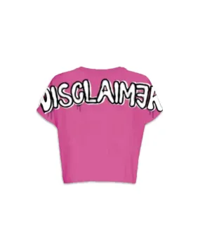 T-Shirt Donna Disclaimer Big Logo Fuxia Fluo