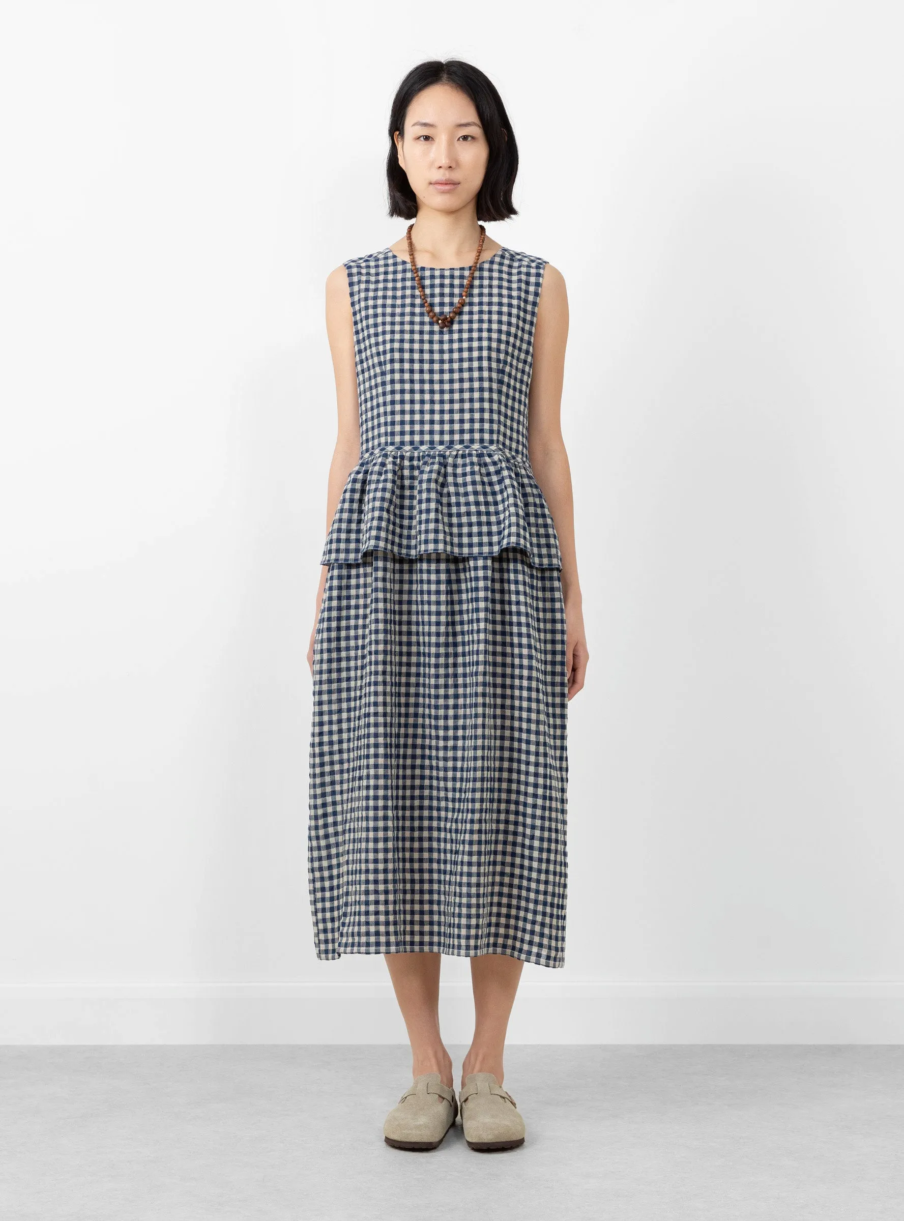 Tear Dress Navy Check