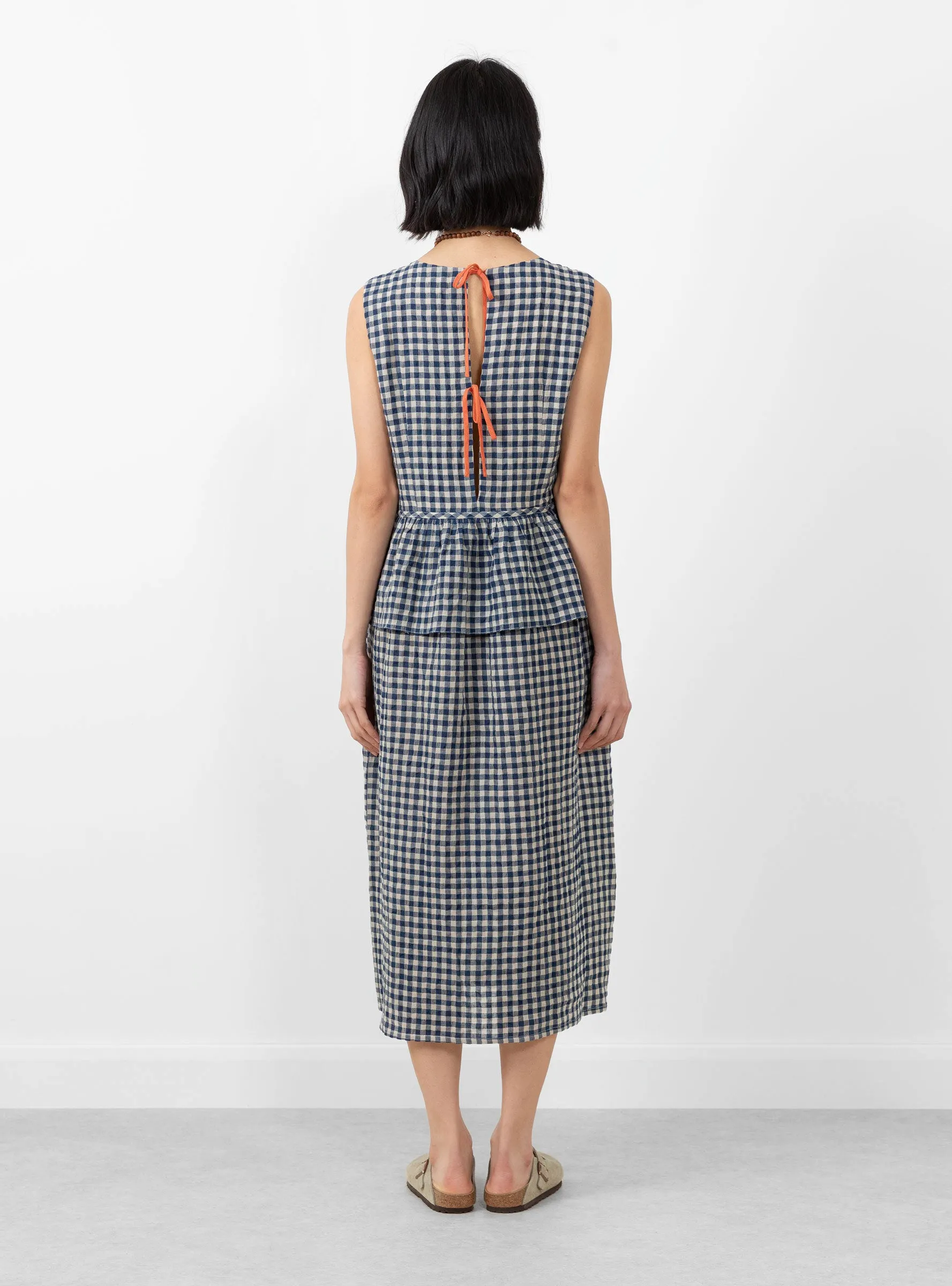 Tear Dress Navy Check