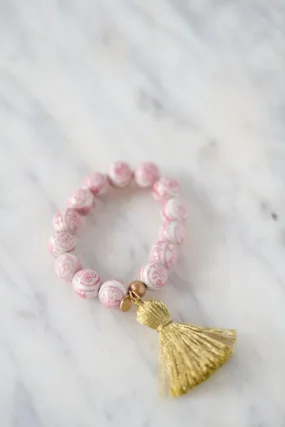 The Barre Tassel Bracelet in Pink