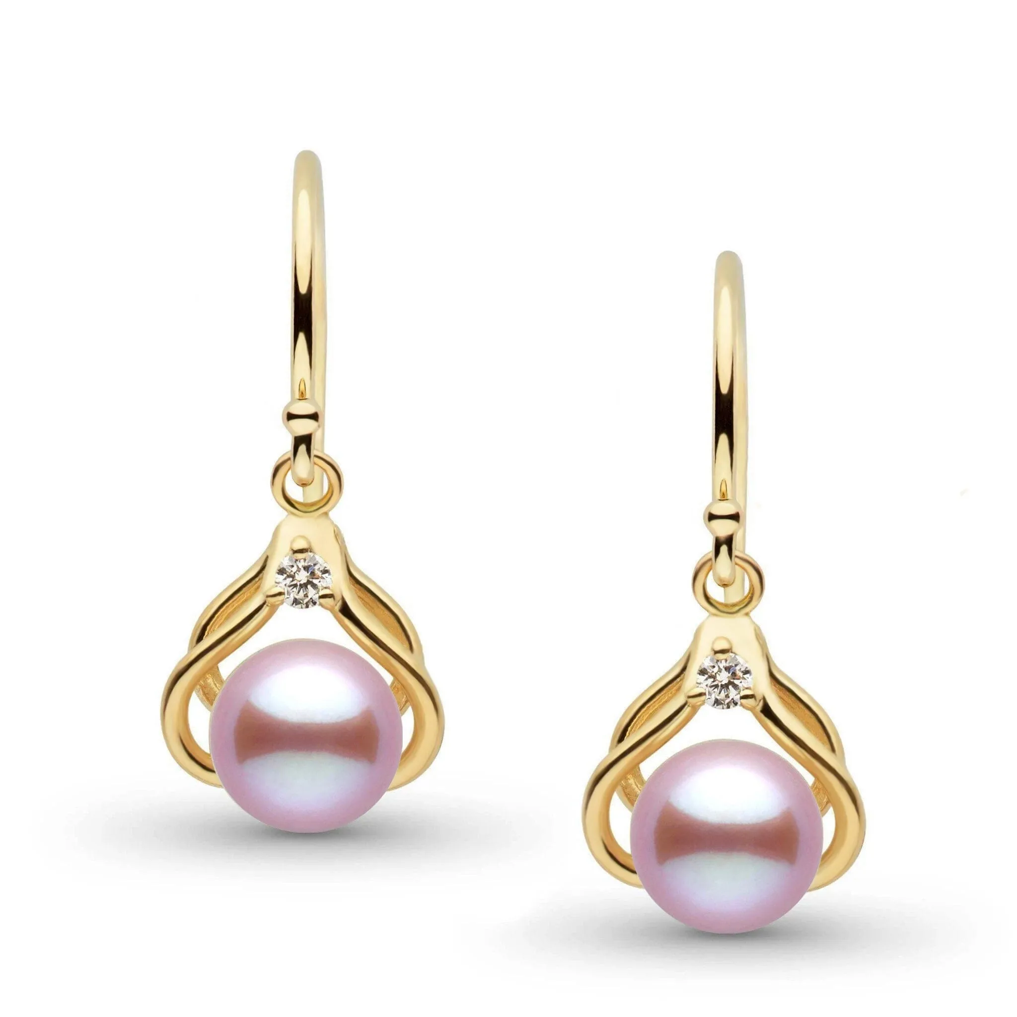 Tiara Collection Lavender Freshadama Pearl and Diamond Earrings