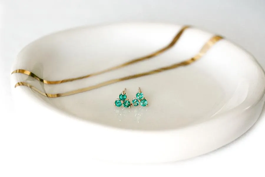 Tria Emerald Studs