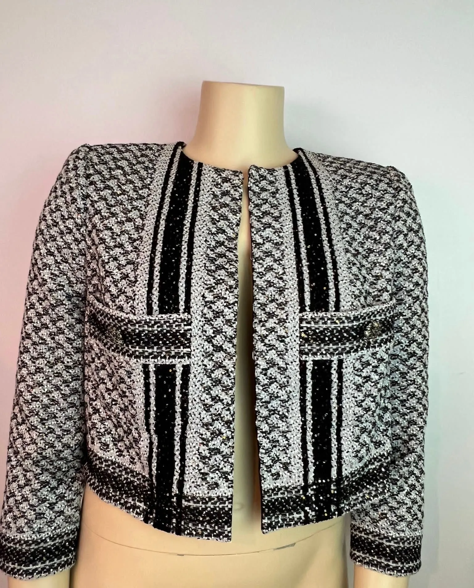 Very Rare Chanel 15C 2015 Cruise Paris-Dubai Tweed Glitter Jacket FR 46 US 4-14