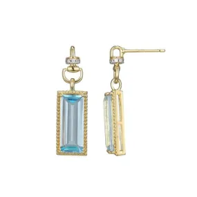 YGP Sterling CZ Blue Topaz Drop Earrings